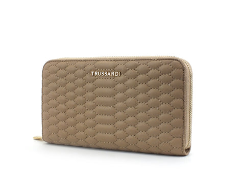 TRUSSARDI Parigi Zip 3 Pocket LG Wallet Portafoglio Sand 75W00254