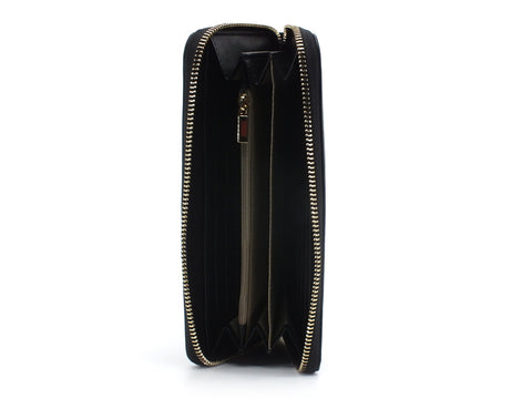 TRUSSARDI Mosca Zip 3 Pocket LG Wallet Portafoglio Black 75W00248