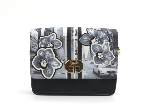 BAGGHY Borsa Tracolla Stampa Nero Bianco B18IB30UNYKW