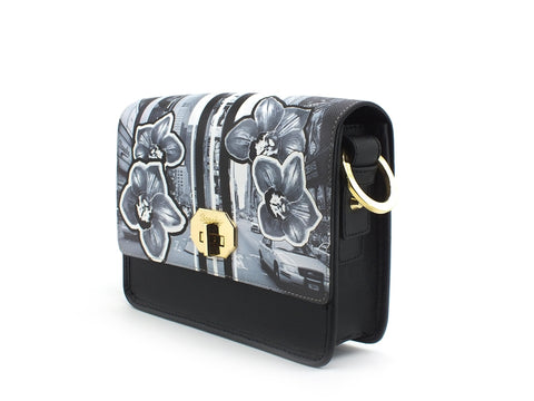 BAGGHY Borsa Tracolla Stampa Nero Bianco B18IB30UNYKW