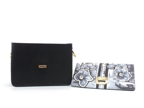 BAGGHY Borsa Tracolla Stampa Nero Bianco B18IB30UNYKW
