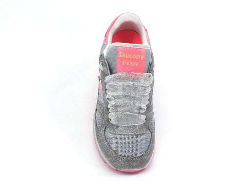 CUSTOM / SAUCONY Shadow Sneaker Grey Vizi Pink Silver Spray S1108-771