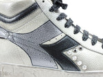 Load image into Gallery viewer, CUSTOM / DIADORA Game High Waxed Sneaker White Blue Silver 501.159657C5262