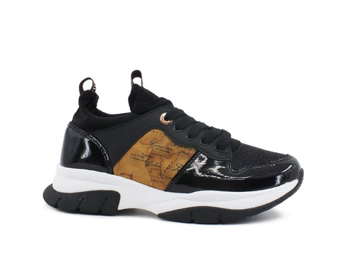 ALVIERO MARTINI 1A CLASSE Sneaker Running Vernice Black Geo N0704-1056