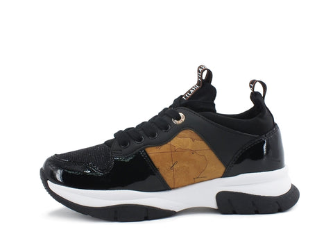 ALVIERO MARTINI 1A CLASSE Sneaker Running Vernice Black Geo N0704-1056