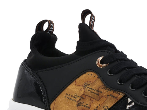 ALVIERO MARTINI 1A CLASSE Sneaker Running Vernice Black Geo N0704-1056