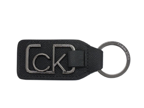 CALVIN KLEIN Portachiavi Pelle Logo Rilievo Nero K50K506110