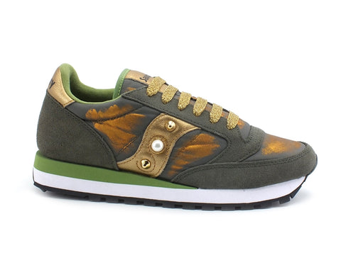 CUSTOM / SAUCONY Jazz Original Sneaker Borchie Olive Gold S1044-535