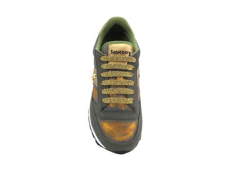 CUSTOM / SAUCONY Jazz Original Sneaker Borchie Olive Gold S1044-535