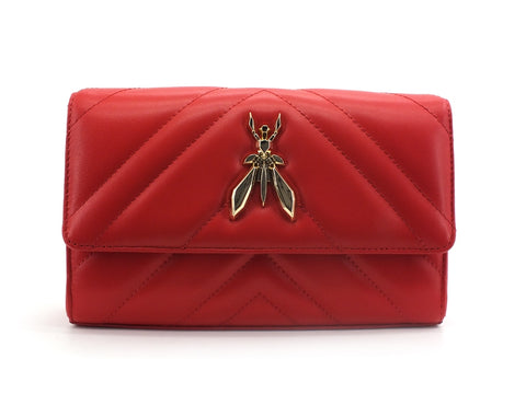 PATRIZIA PEPE Borsa Tracolla Logo Pelle Rosso 2V9798-A8K7