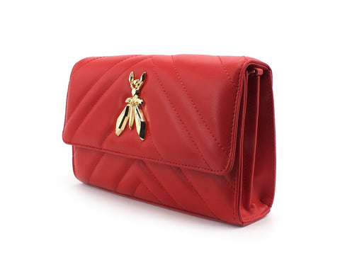 PATRIZIA PEPE Borsa Tracolla Logo Pelle Rosso 2V9798-A8K7
