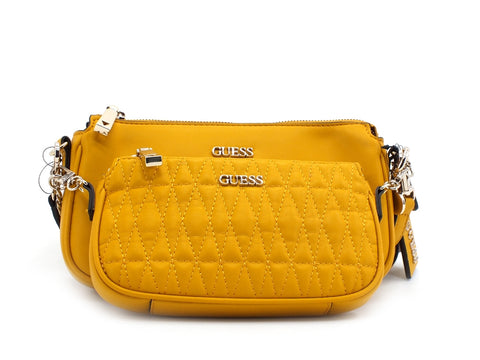 GUESS Arie Mini Doppia Pochette Trapuntata Giallo MariGold VG788570