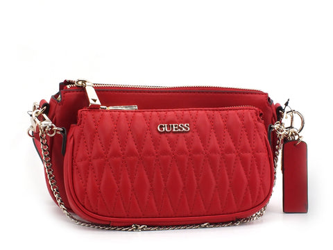 GUESS Arie Mini Doppia Pochette Trapuntata Rosso Red VG788570