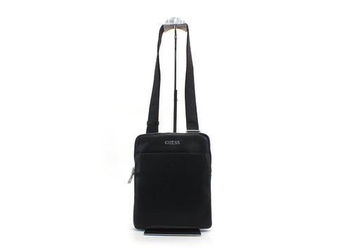 GUESS Tracolla Pelle Zip Uomo Black HMSCALPO424