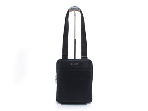 GUESS Tracolla Pelle Zip Uomo Blu HMSCALPO424