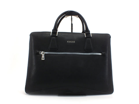 GUESS Cartella Pelle Zip Uomo Black HMSCALPO414