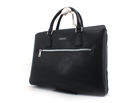 GUESS Cartella Pelle Zip Uomo Black HMSCALPO414