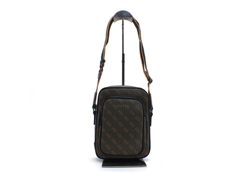 GUESS Tracolla Pelle Zip Uomo Brown HMVEZZPO426