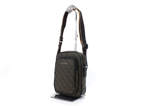 GUESS Tracolla Pelle Zip Uomo Brown HMVEZZPO426