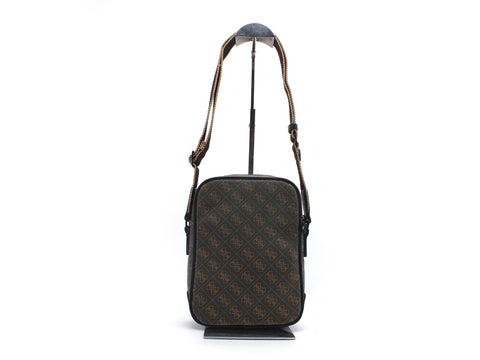GUESS Tracolla Pelle Zip Uomo Brown HMVEZZPO426