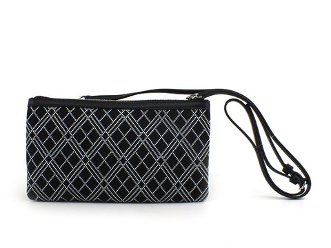 LOVE MOSCHINO Borsa Pochette Tessuto Bianco Nero JC4073PP1BLL100A