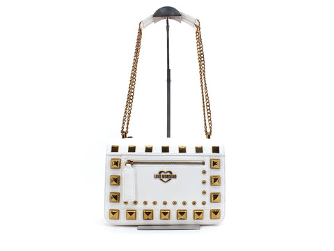 LOVE MOSCHINO Borsa Borchie Manici Catena Bianco JC4280PP0BKO0100