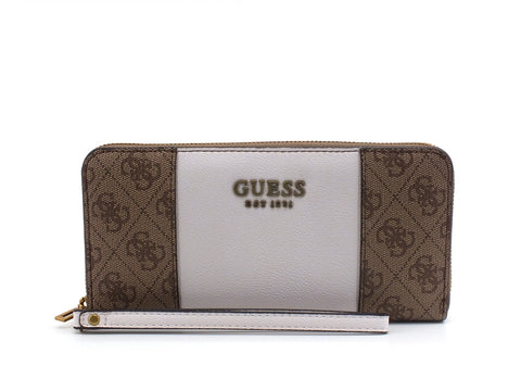 GUESS Mika SLG Zip Around Loghi Bicolor Brown SB796746