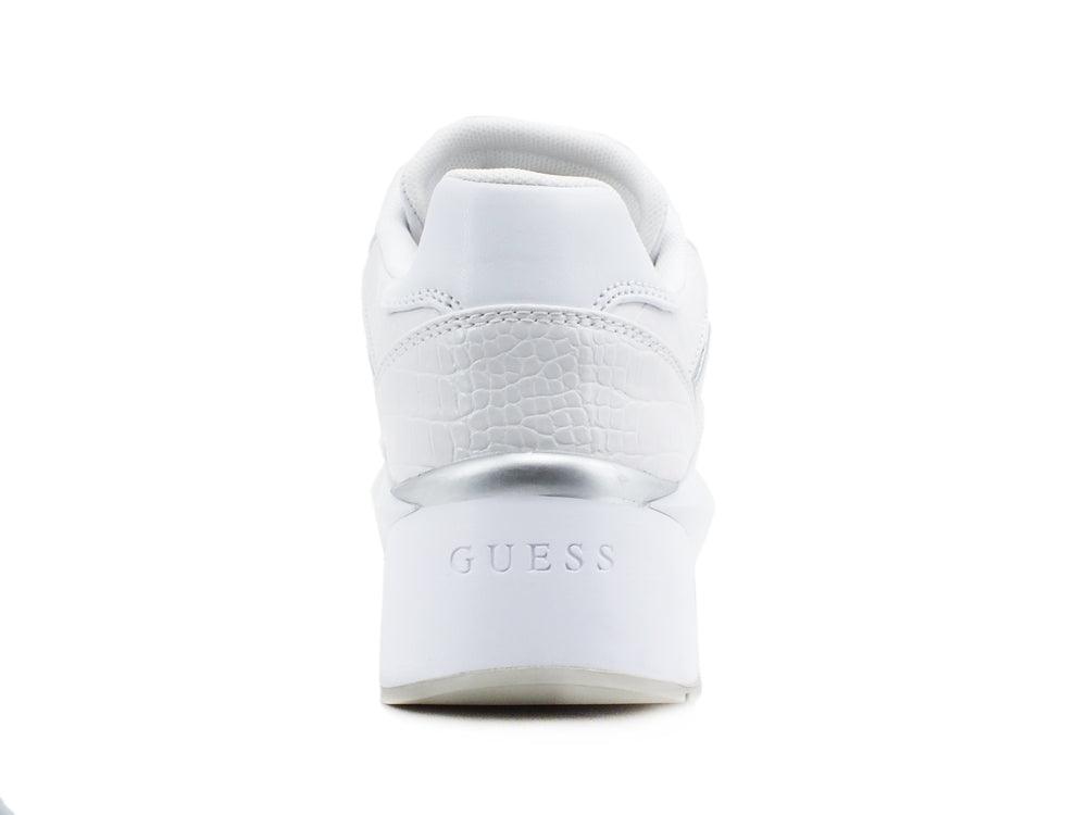 GUESS Sneaker Running Leather Zeppetta White Silver FL5TESPEL12