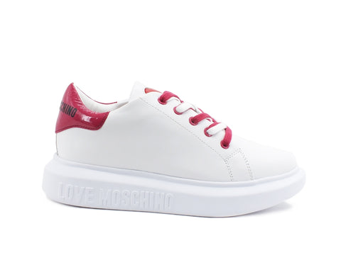 LOVE MOSCHINO Sneaker Gomma 40 Bianco Fuxia JA15284G1CIA310B