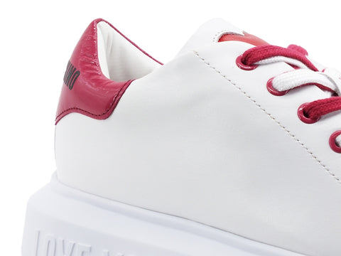 LOVE MOSCHINO Sneaker Gomma 40 Bianco Fuxia JA15284G1CIA310B
