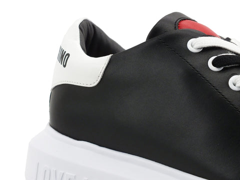 LOVE MOSCHINO Sneaker Gomma 40 Inserto Nero Bianco JA15284G1CIA300A