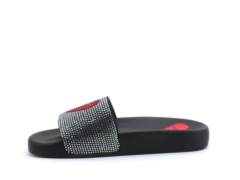 LOVE MOSCHINO Ciabatta Sabot 25 Cuore Strass Nero JA28012G1CI10000
