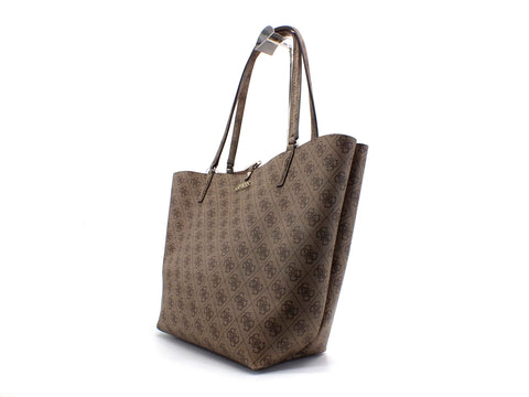 GUESS Alby Borsa Doppia Manici Pochette Latte Taupe SA745523