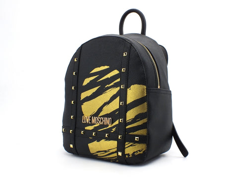 LOVE MOSCHINO Zaino Borchie Cuore Nero Oro JC4077PP1CLG100B