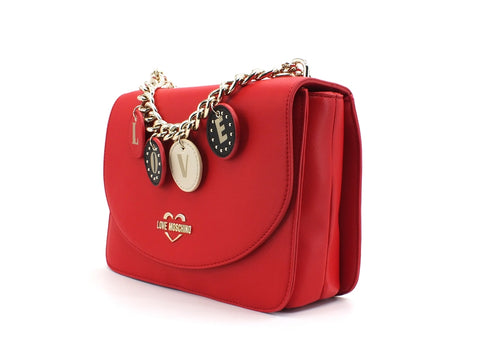 LOVE MOSCHINO Borsa Small Grain Catena LOVE Rosso JC4226PP0BKD0500