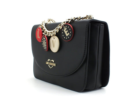 LOVE MOSCHINO Borsa Small Grain Catena LOVE Nero JC4226PP0BKD0000