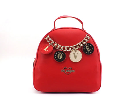 LOVE MOSCHINO Zaino Small Grain Catena LOVE Rosso JC4225PP0BKD0500