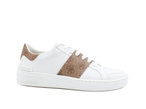 GUESS Sneaker Uomo Pelle Fascia White Beige FM5VESFAL12