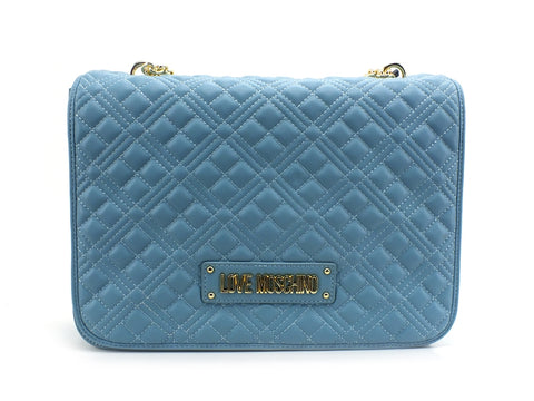 LOVE MOSCHINO Borsa Trapuntata Catena Big Quilted Azzurro JC4001PP1CLA0700