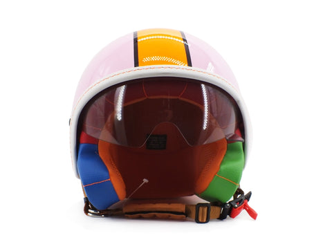 LAKE L4K3 Casco Jet Visiera Rosa Cipria Arancio