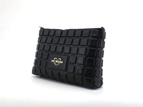 LOVE MOSCHINO Borsa Pochette Nappa Pu Embossed Nero JC4041PP1CLD0000