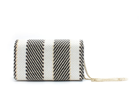 LOVE MOSCHINO Borsa Pochette Catena Fantasy Woven Nero Bianco JC4254PP0CKH100A