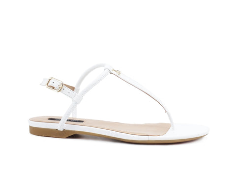 PATRIZIA PEPE Sandalo Infradito Borchie Gold Bianco 2VA248-A3KW