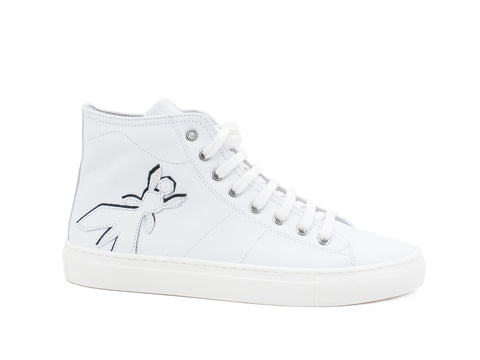 PATRIZIA PEPE Sneaker Hi Pelle Logo White 2VA259-A3KW