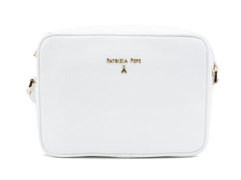 PATRIZIA PEPE Tracolla Pelle Logo Bianco 2V8985-A4U8N