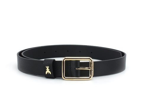 PATRIZIA PEPE Cintura Pelle Fibbia Gold Nero Gold 2V6408-A4U8