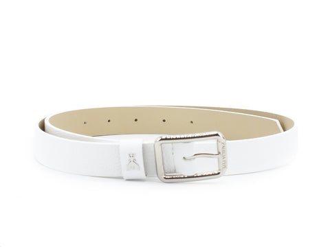 PATRIZIA PEPE Cintura Pelle Fibbia Silver Bianco 2V6408-A4U8