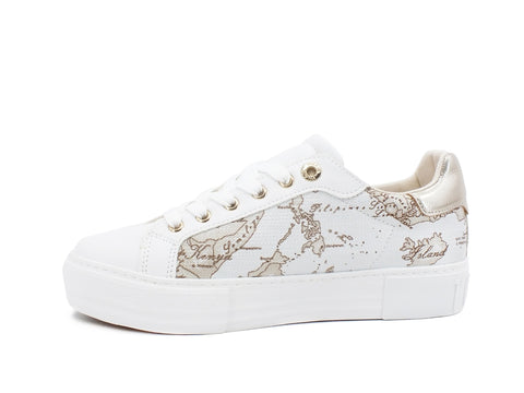 ALVIERO MARTINI 1A CLASSE Sneaker Platform Bianco Geo Safari Lamè P3A4-10882