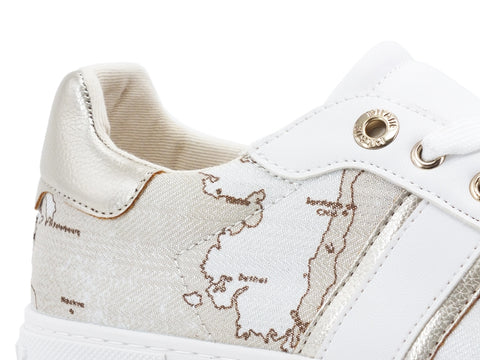 ALVIERO MARTINI 1A CLASSE Sneaker Platform Bianco Geo Safari Lamè P3A4-10882