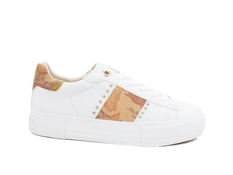 ALVIERO MARTINI 1A CLASSE Sneaker Platform Banda Geo Bianco Geo Beige P3A4-10880